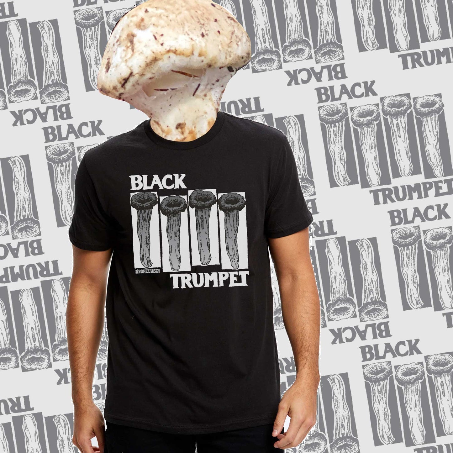 PREORDER Black Trumpet, Black Organic Cotton Tee