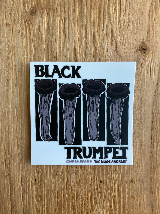 Black Trumpet Punk Rock Mushroom Sticker