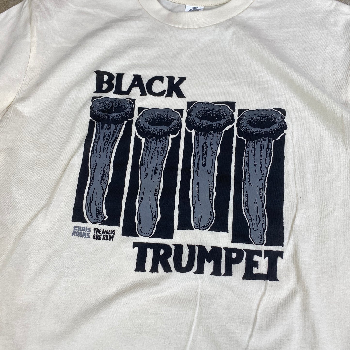 PREORDER Black Trumpet, Cream Organic Cotton Tee