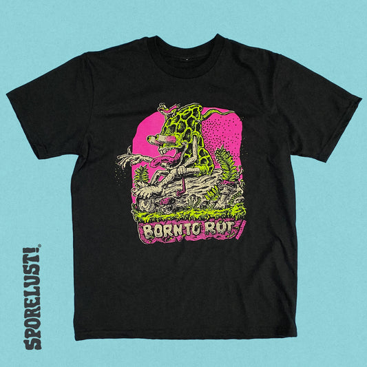 NEW Born to Rot Morel Mushroom Black Crew Neck T-Shirt
