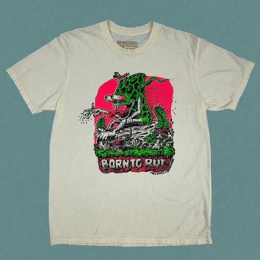 Born to Rot Super Tee, Neon & Cream Organic Cotton