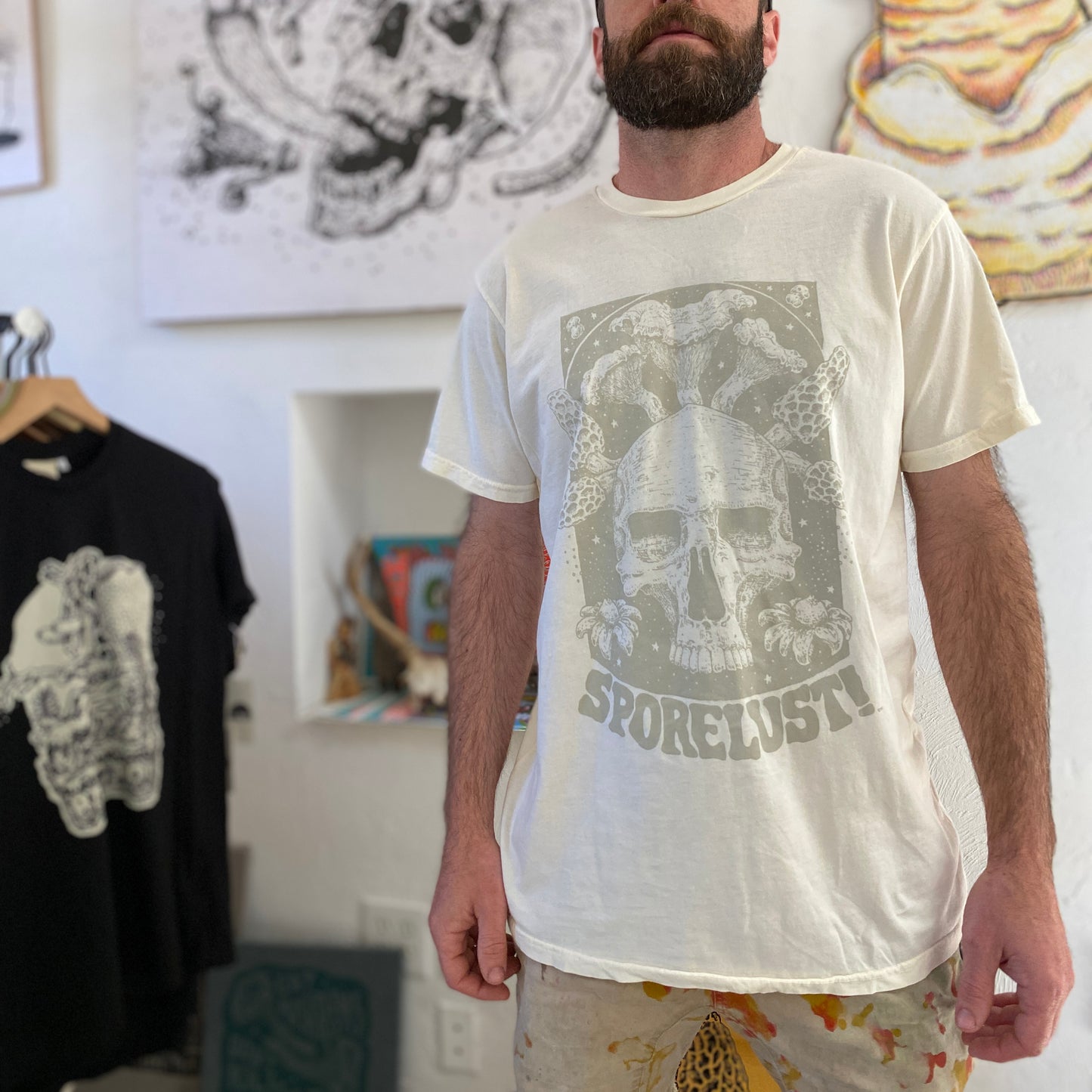 Cornucopia tee, Grey & Cream