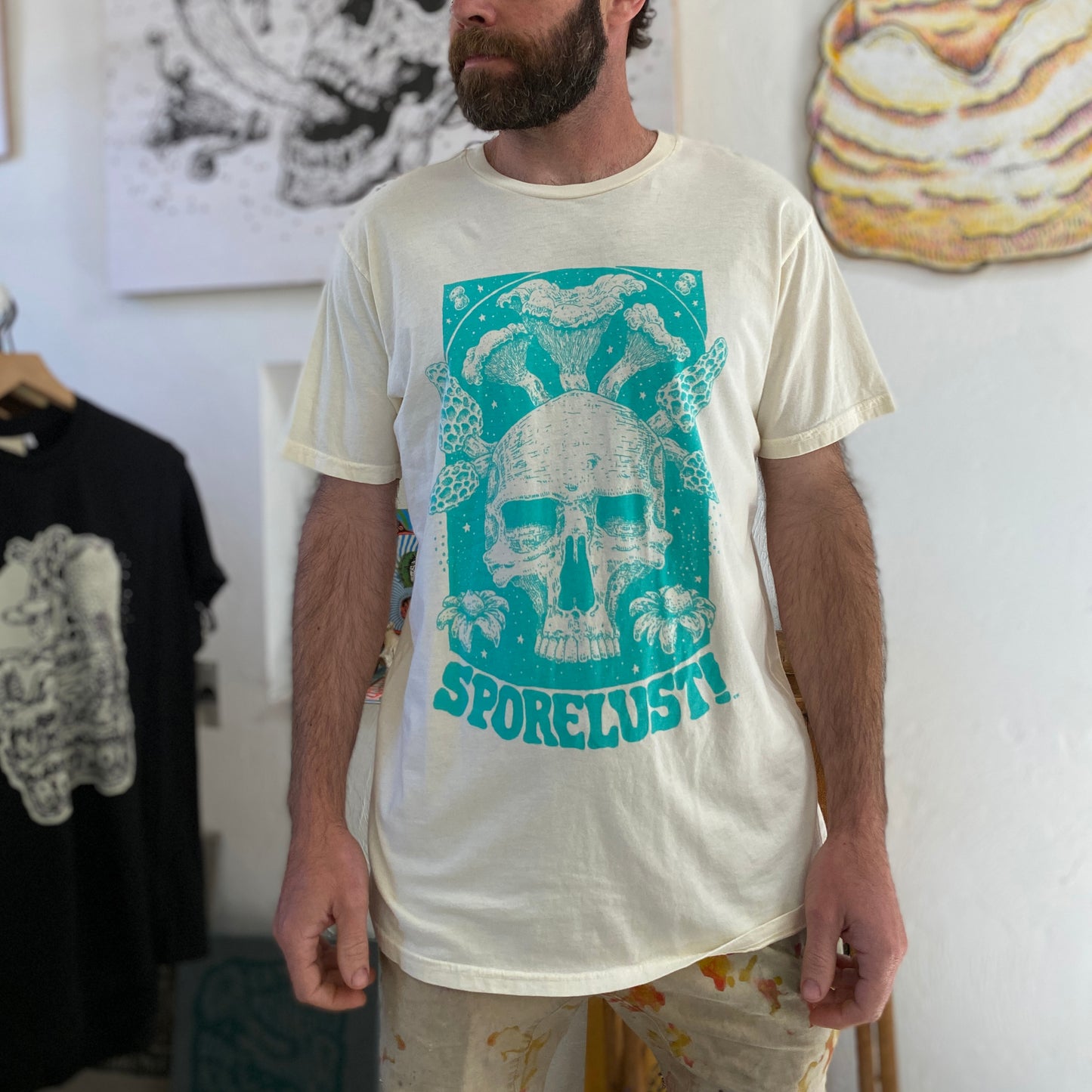 Cornucopia Tee, Blue & Cream