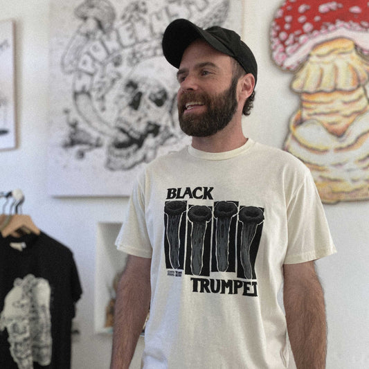 PREORDER Black Trumpet, Cream Organic Cotton Tee