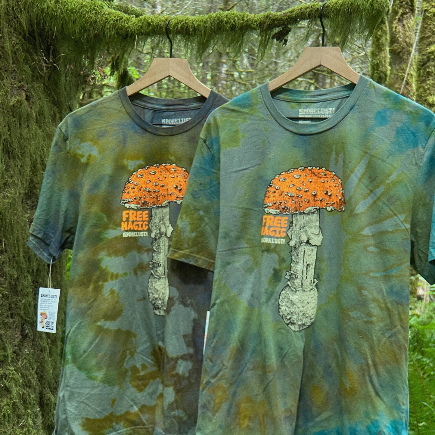 Free Magic Amanita T-Shirt, Limited Organic Cotton Ice Dye