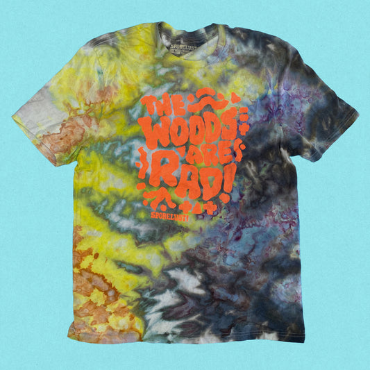 The Woods Are Rad T-Shirt, Limited Organic Cotton Ice Dye