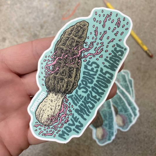 The Spores Move Morel Mushroom Sticker