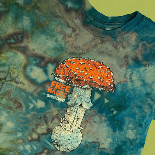 NEW Free Magic Amanita T-Shirt, Limited Organic Cotton Tie Dye