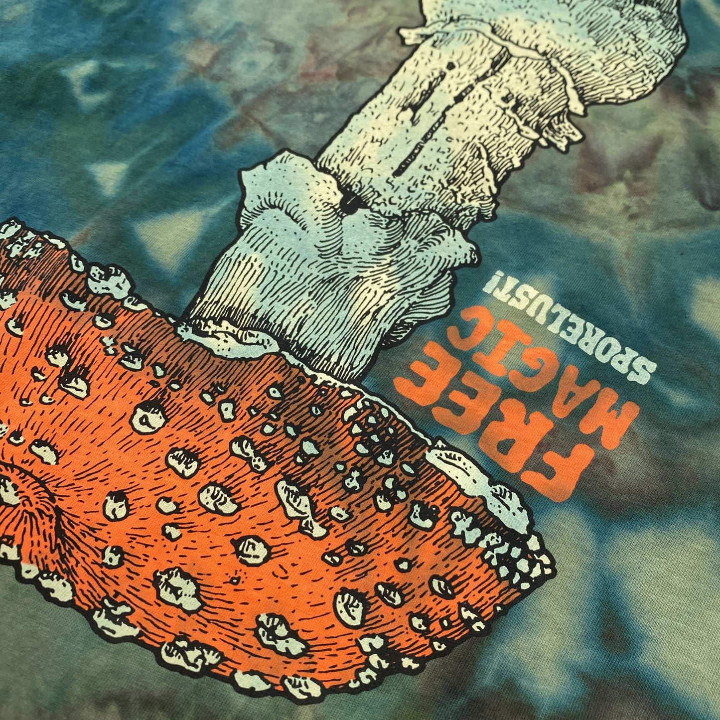 NEW Free Magic Amanita T-Shirt, Limited Organic Cotton Tie Dye