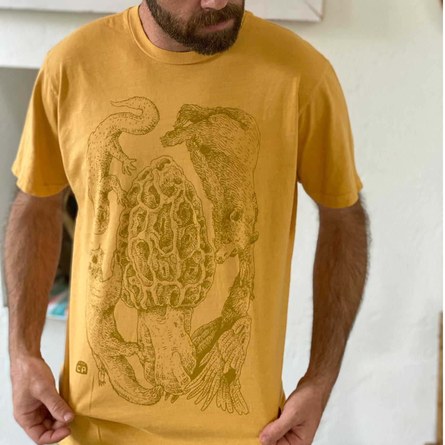 Court Morel Tee, Yellow on Yellow Organic Cotton