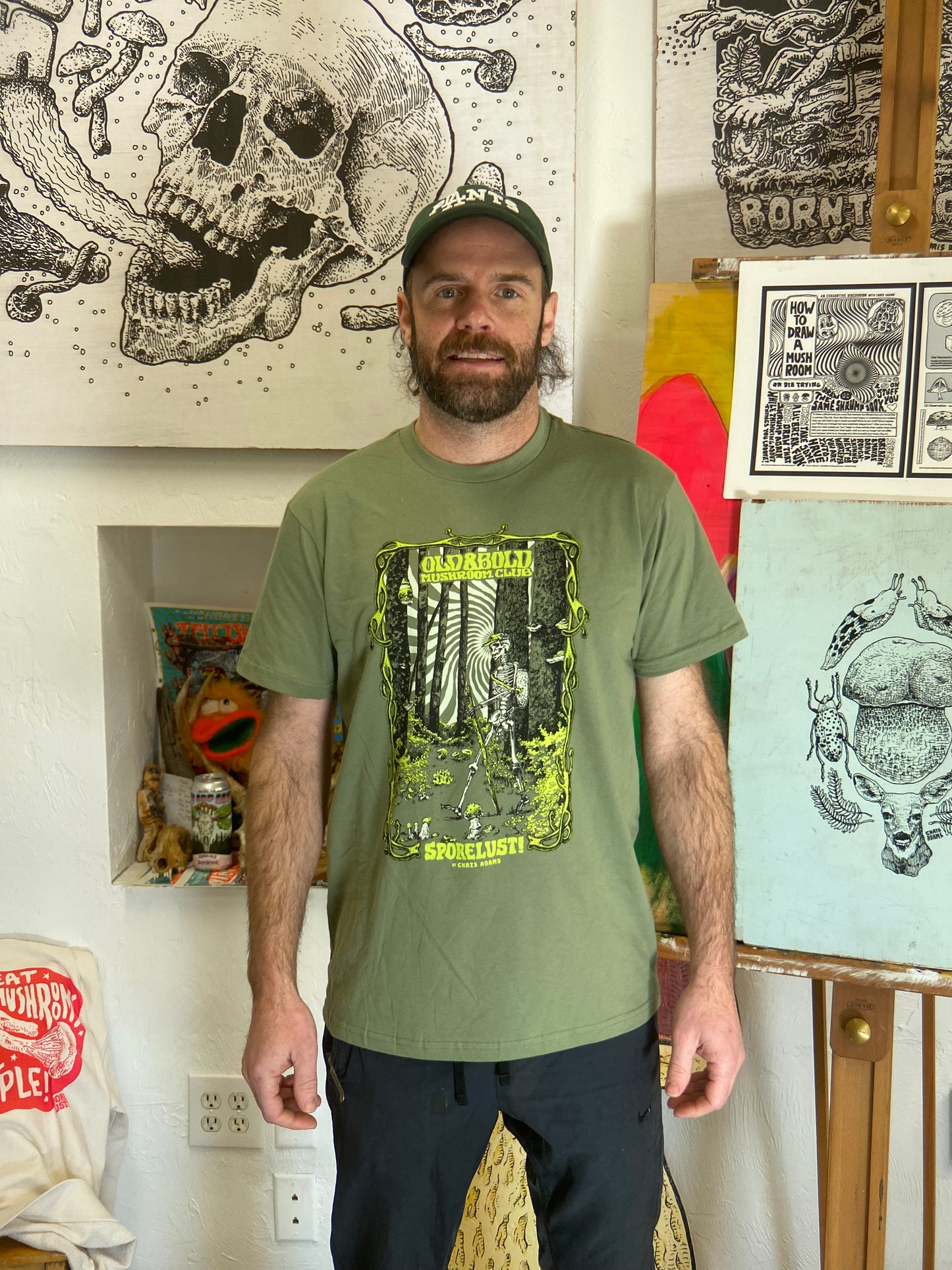 Forest Walker Skeleton Mushroom Tee