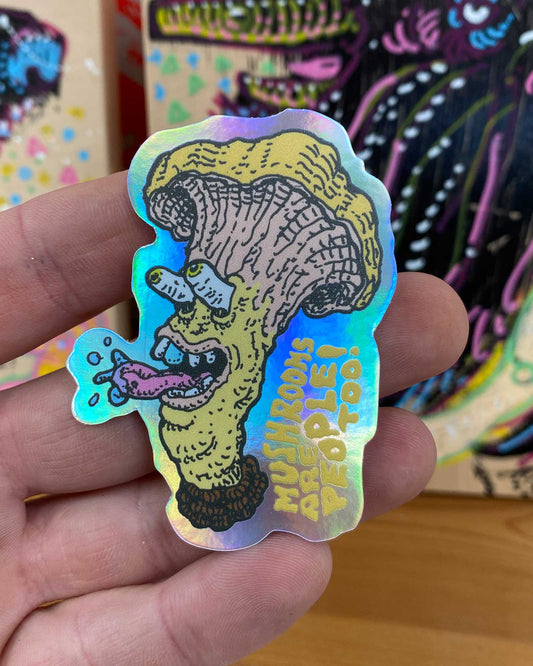 Mushrooms Are People Too Chanterelle Sticker