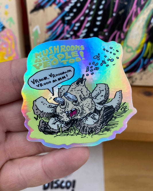 Mushrooms Are People Too Earthstar Sticker