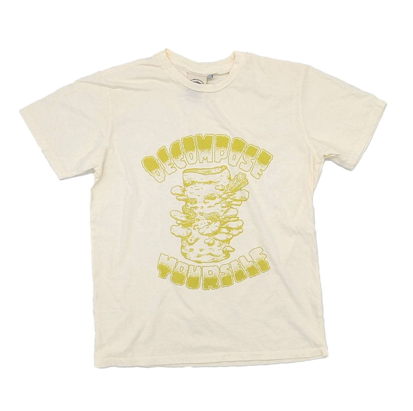 Decompose Yourself Tee, Yellow & Cream