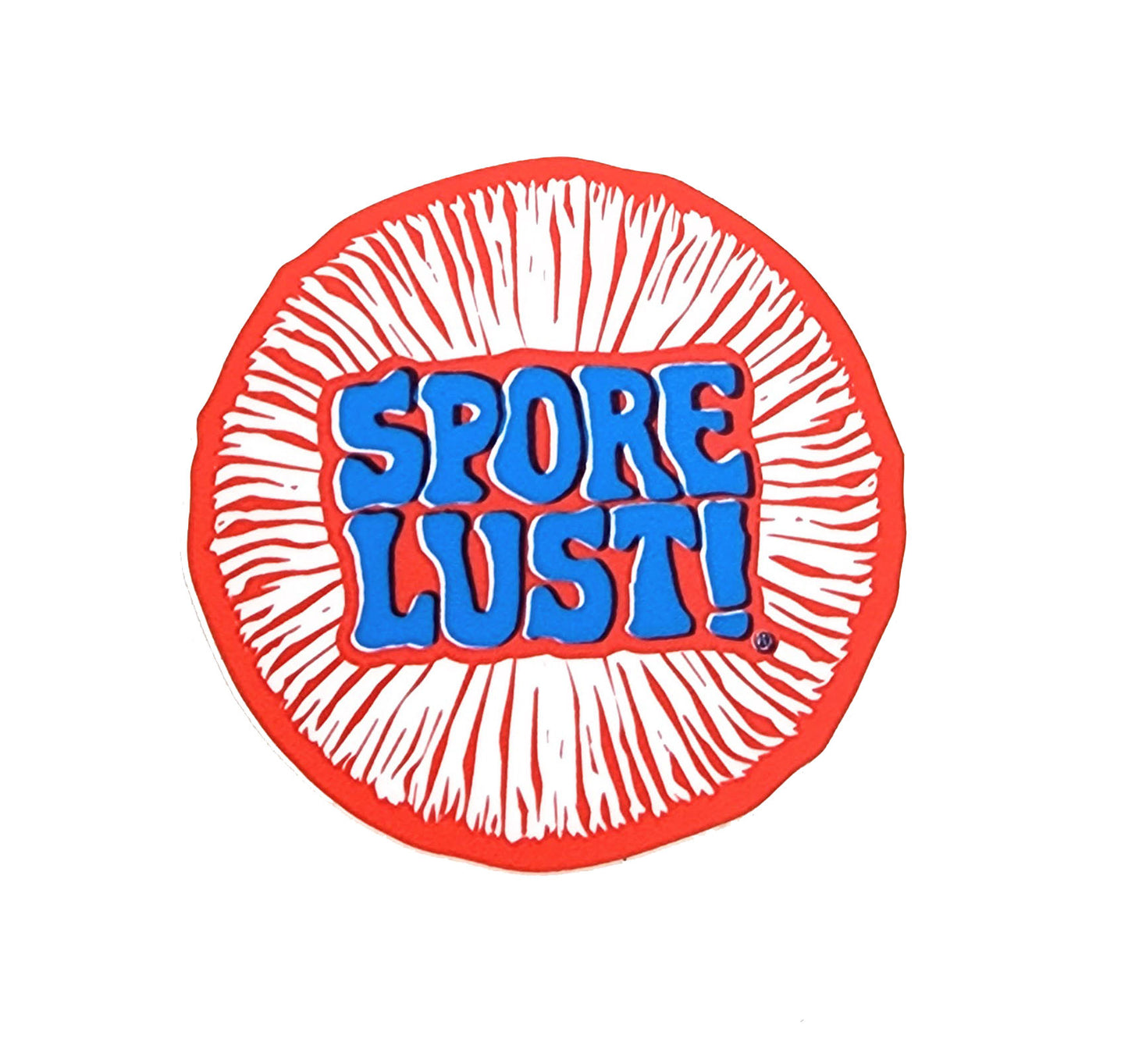 Sporelust Spore Print Red & Blue Sticker