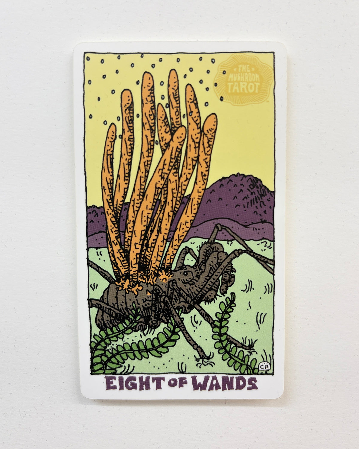 The Mushroom Tarot 8 of Wands Sticker