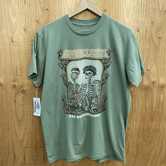 American Beauty Skeleton Mushroom Tee