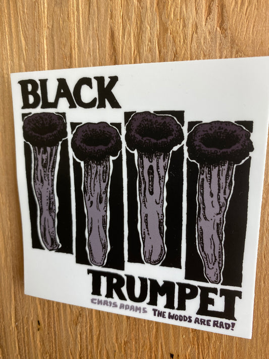 Black Trumpet Punk Rock Mushroom Sticker