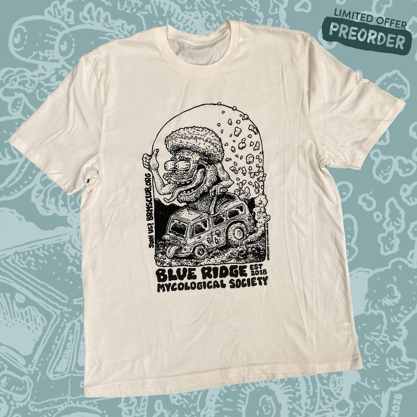 BLUE RIDGE MYCOLOGICAL SOCIETY TEE, PREORDER