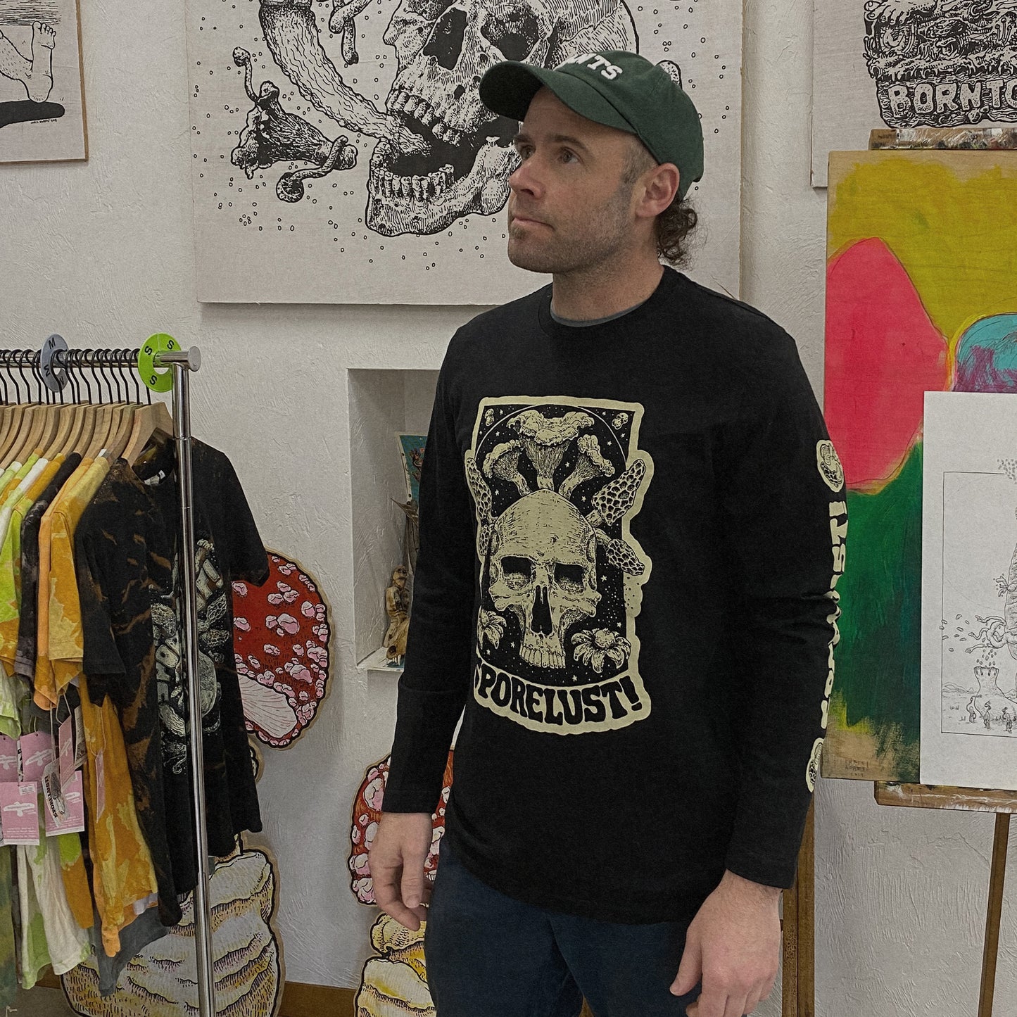 Cornucopia Mushroom Shirt, Black Long Sleeve