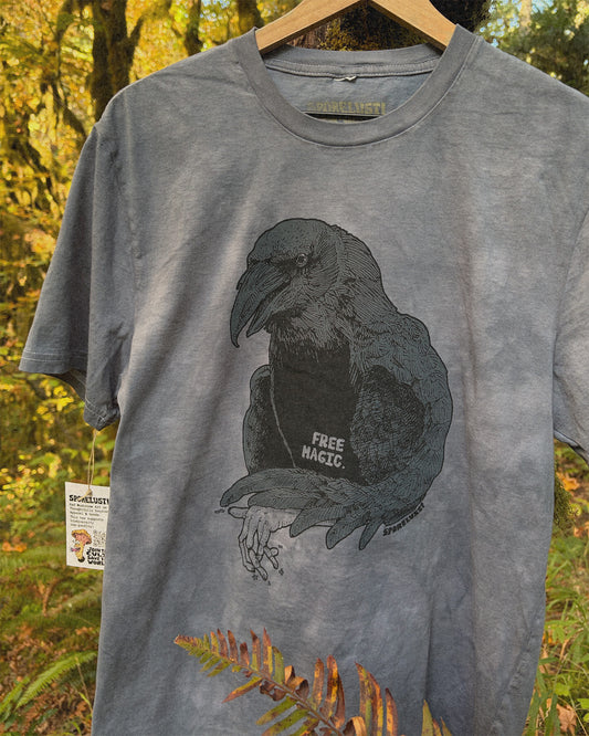 Free Magic Raven T-shirt, Limited Garment Dye