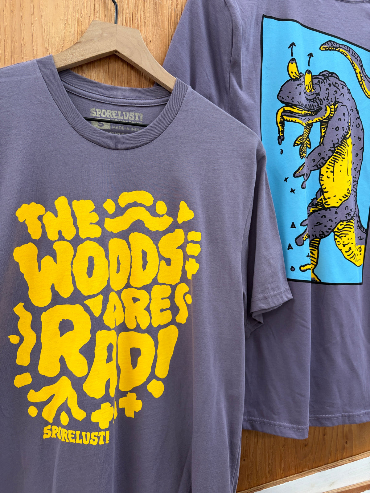 The Woods Are Rad Deranged Newt, Purple Organic Cotton T-Shirt