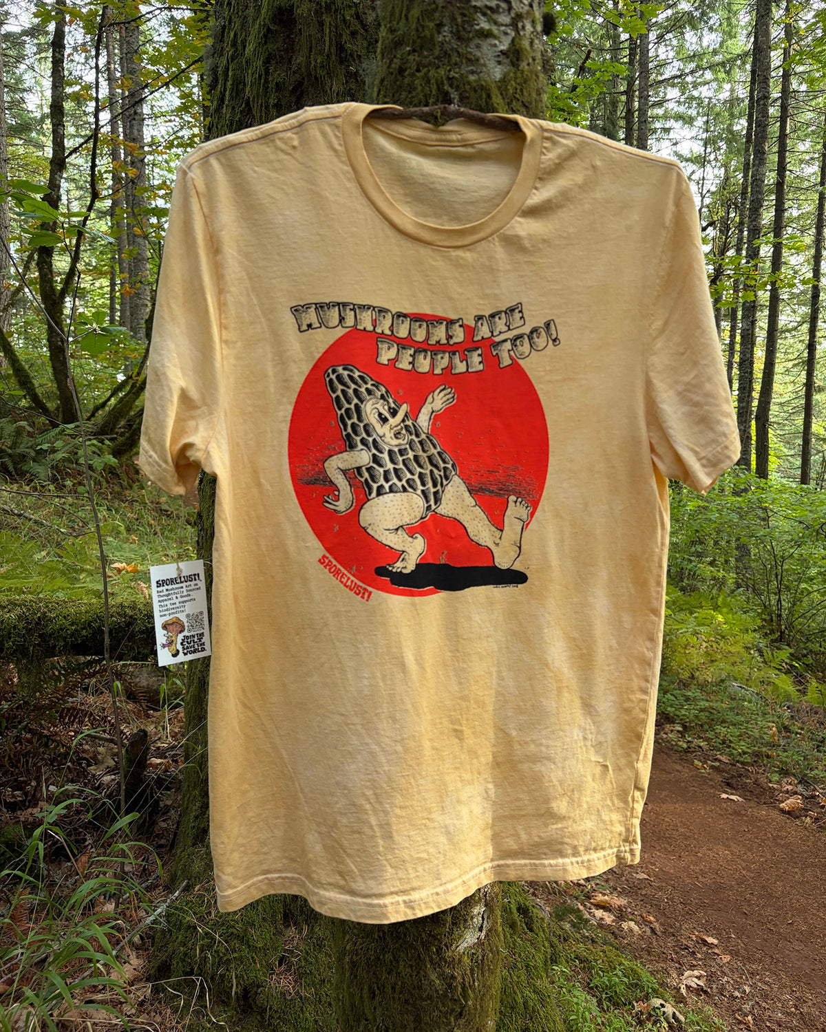 Mushrooms Are People Too Morel T-Shirt, Limited Organic Cotton Tub Dye