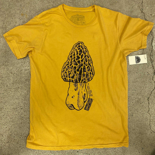 Sporelust! Fungarium Oregon Morel Tee, Yellow Cotton