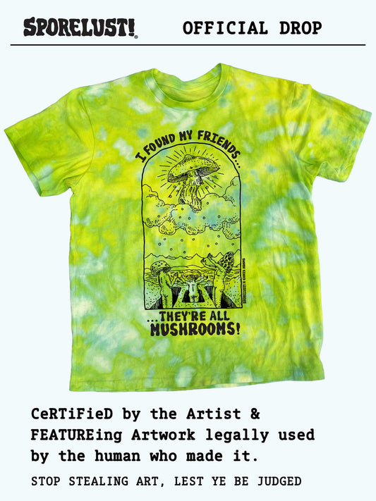 PREORDER Friends Mushroom T-Shirt | Limited Hand Printed & Dyed on Organic Cotton