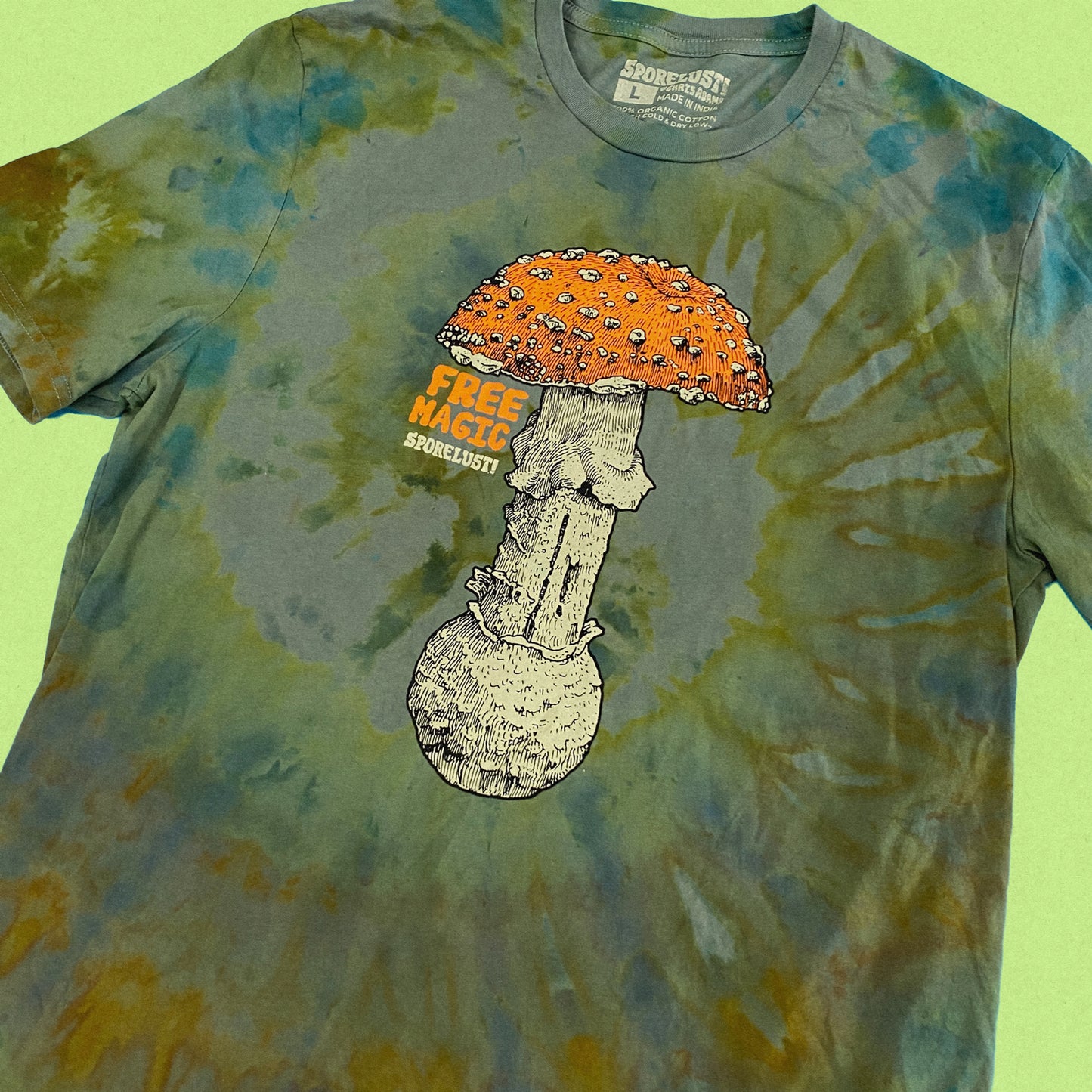 Free Magic Amanita T-Shirt, Limited Organic Cotton Ice Dye