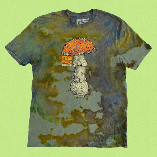 Free Magic Amanita T-Shirt, Limited Organic Cotton Ice Dye