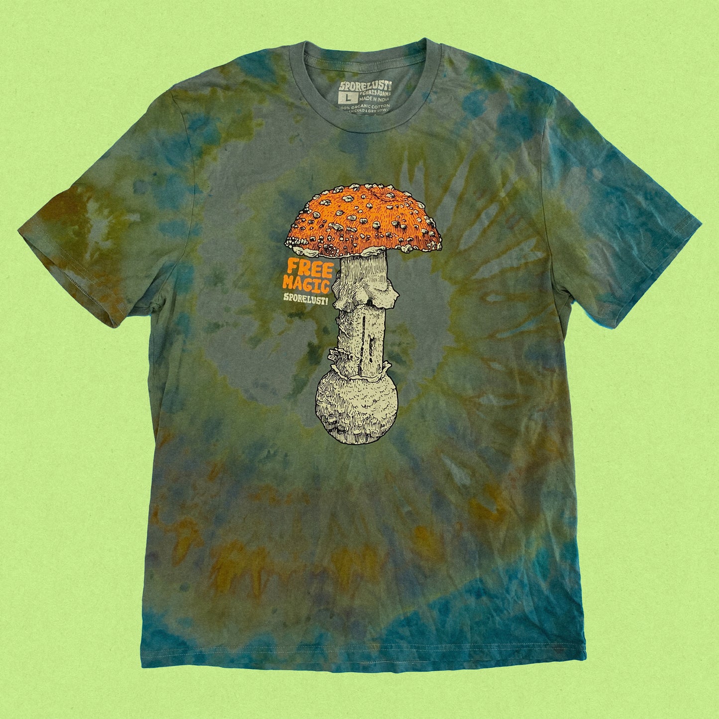 Free Magic Amanita T-Shirt, Limited Organic Cotton Ice Dye