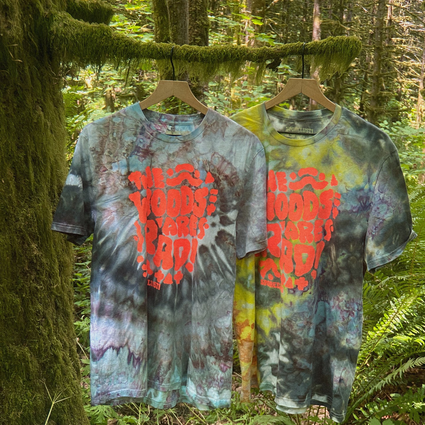 The Woods Are Rad T-Shirt, Limited Organic Cotton Ice Dye