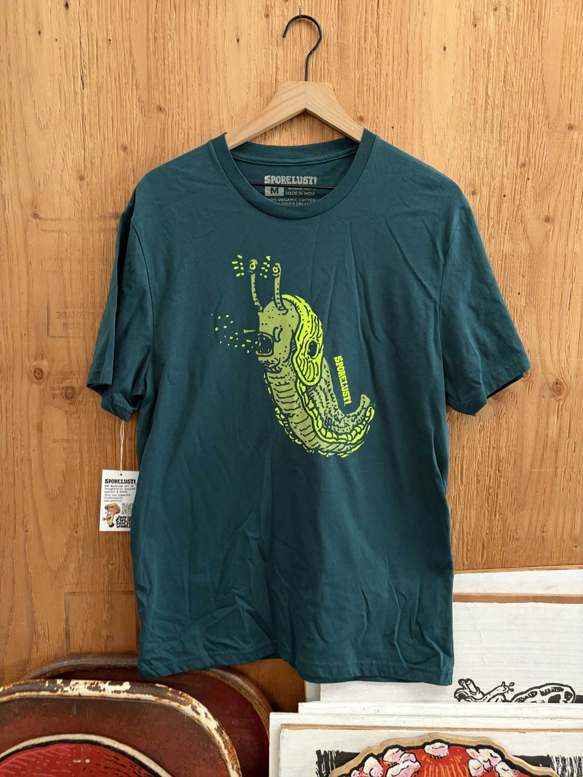 Sluggo Banana Slug Tee, Dark Green Organic Cotton T-Shirt