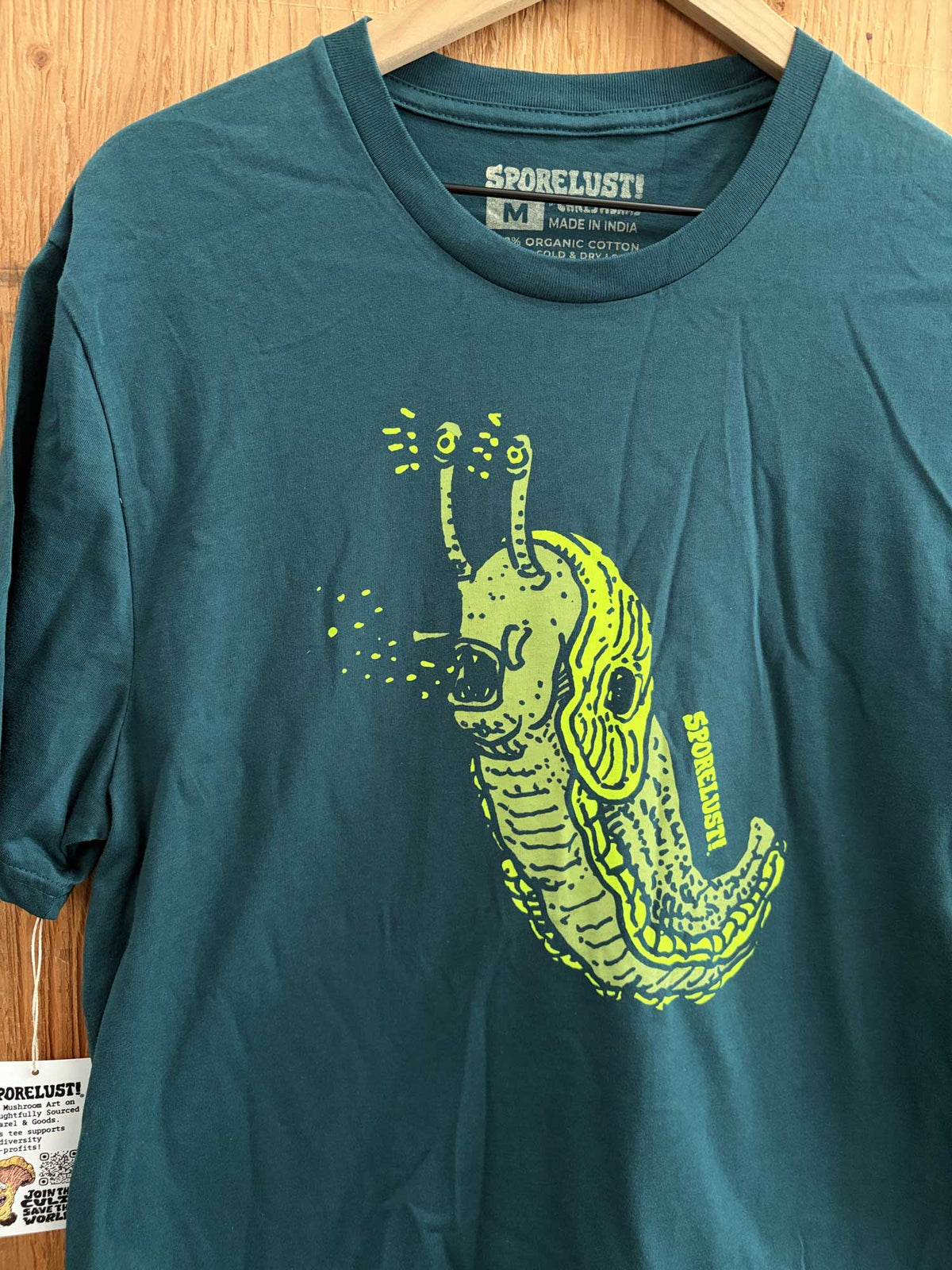 Sluggo Banana Slug Tee, Dark Green Organic Cotton T-Shirt