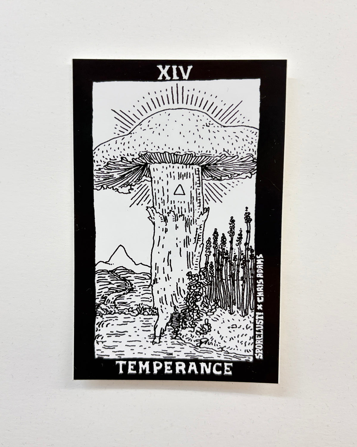 The Mushroom Tarot Temperance Card Sticker