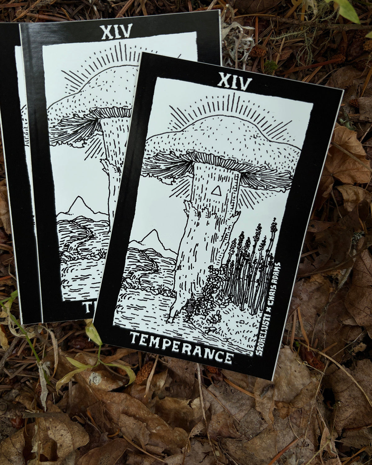 The Mushroom Tarot Temperance Card Sticker