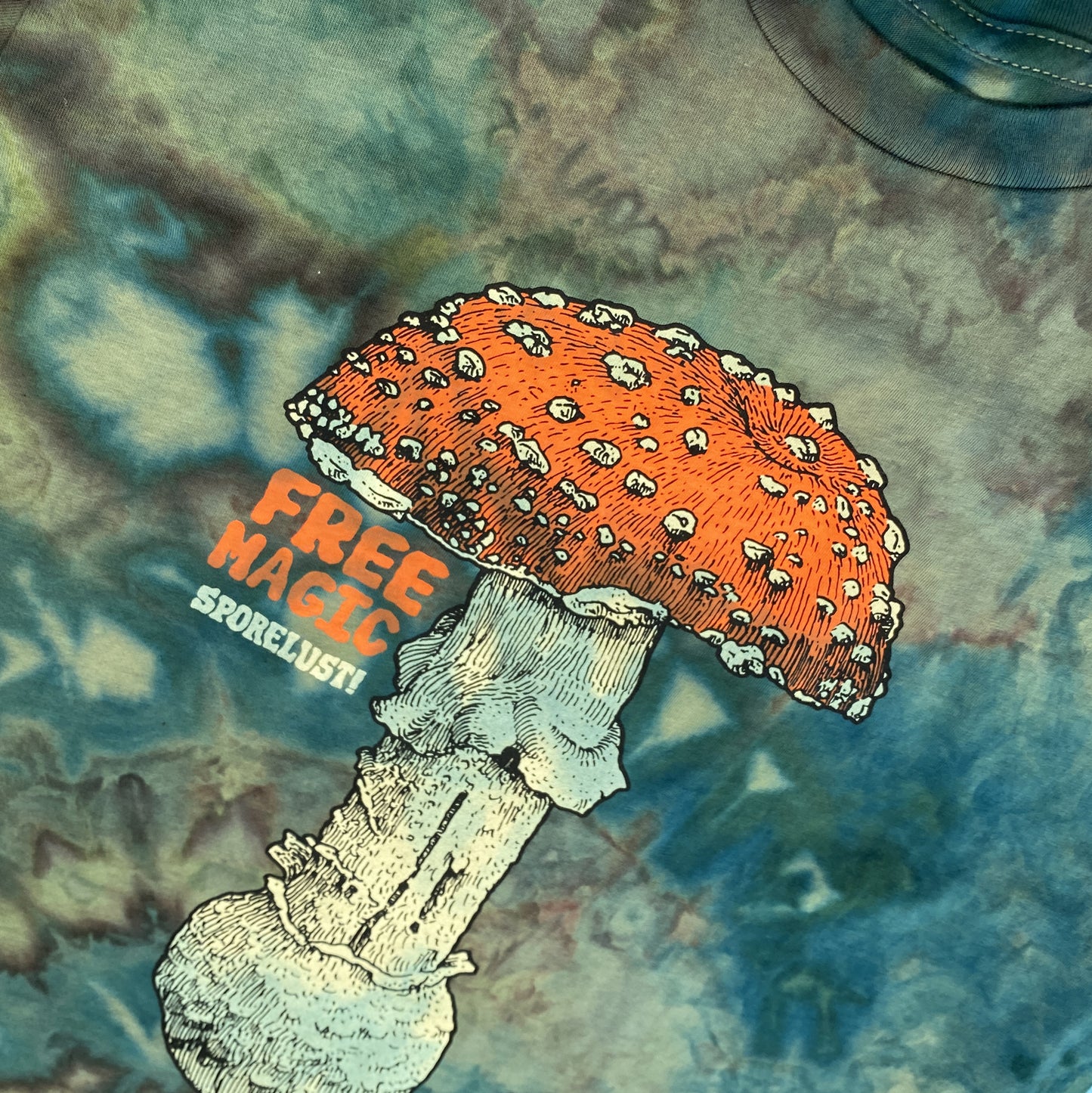 NEW Free Magic Amanita T-Shirt, Limited Organic Cotton Tie Dye