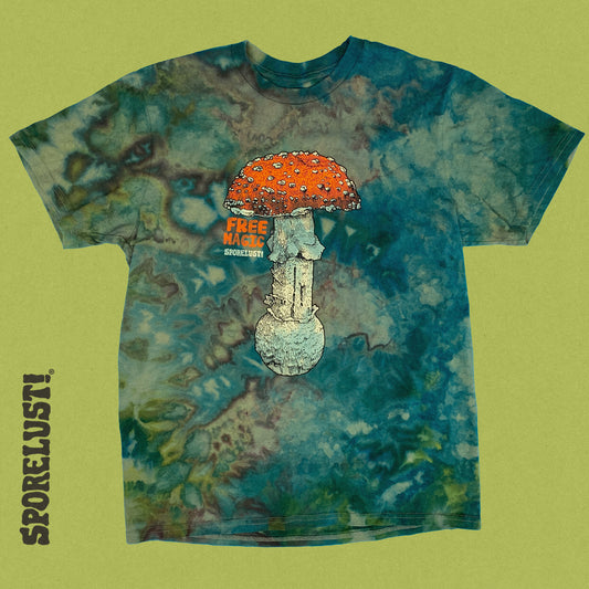 NEW Free Magic Amanita T-Shirt, Limited Organic Cotton Tie Dye