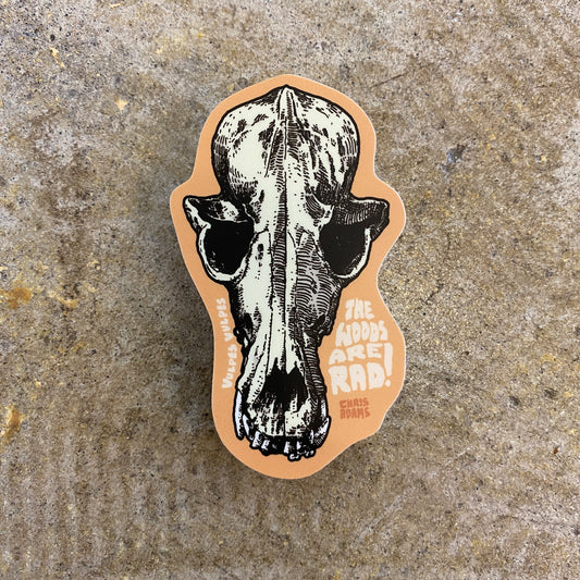 The Woods Are Rad Fox Skull Sticker