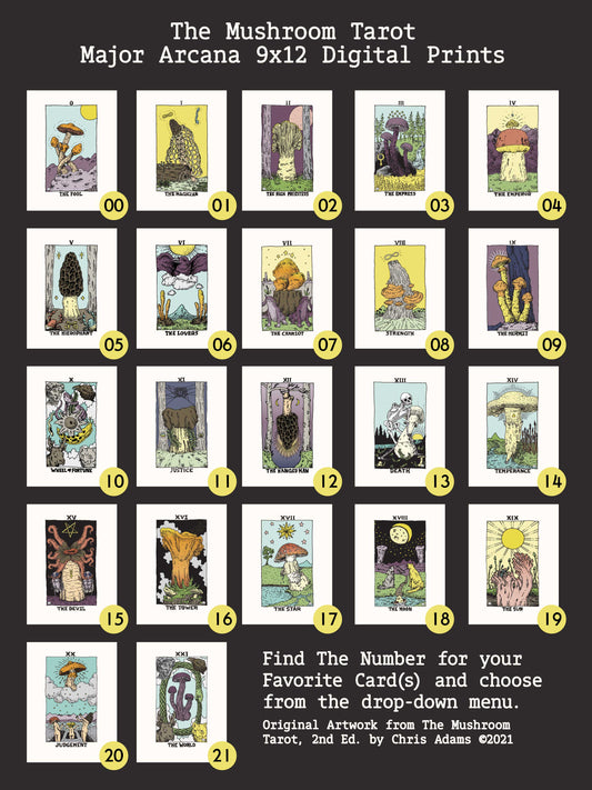 Mushroom Tarot Major Arcana Digital Print