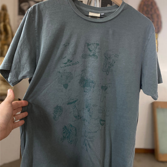 Field Notes Mushroom Tee, Green and Green Organic Cotton