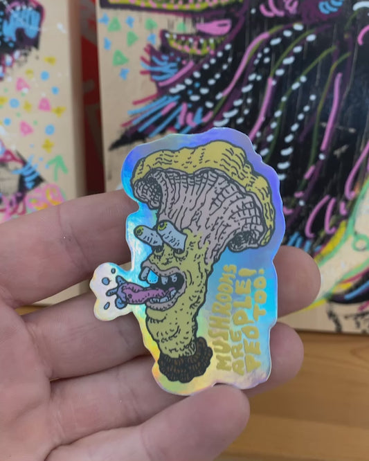 Mushrooms Are People Too Chanterelle Sticker