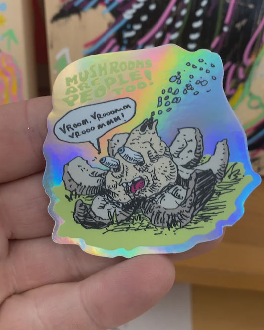 Mushrooms Are People Too Earthstar Sticker