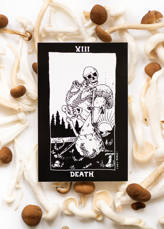 The Mushroom Tarot Death Card Sticker