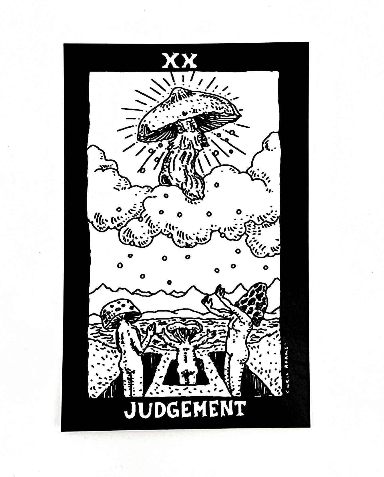 The Mushroom Tarot Judgement Card Sticker