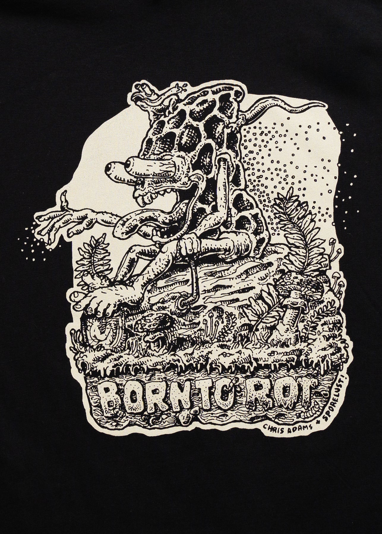 Born To Rot Tee, Bone & Black