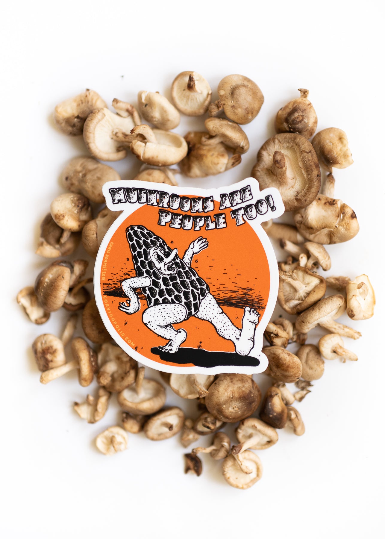 Mushrooms Are People Too Retro Sticker
