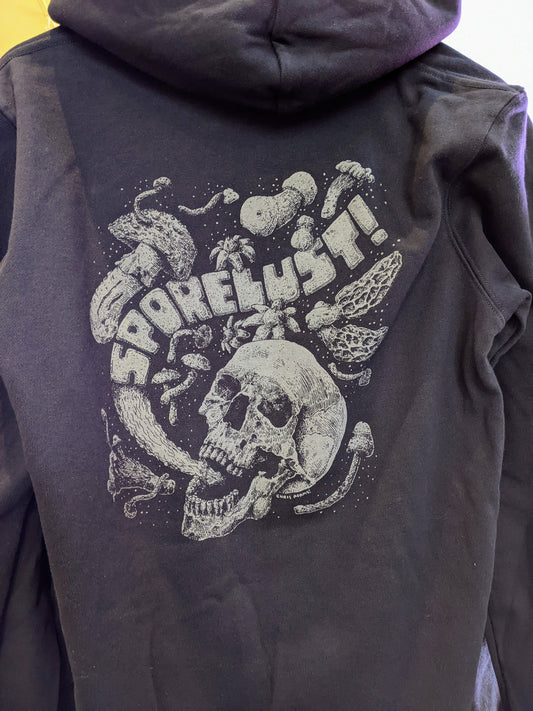 Sporelust! Classic Yeller Hoodie, Grey & Black