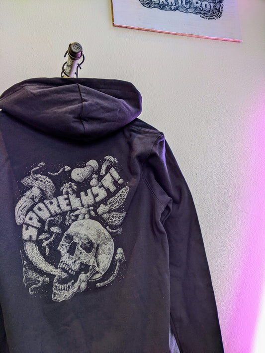 Sporelust! Classic Yeller Hoodie, Grey & Black